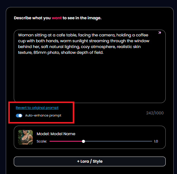 Auto Enhance Prompt